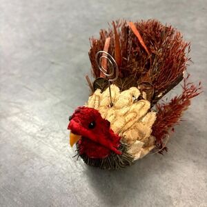 Turkey Place Card Holder Natural Dried Botanical Thanksgiving Table Decor